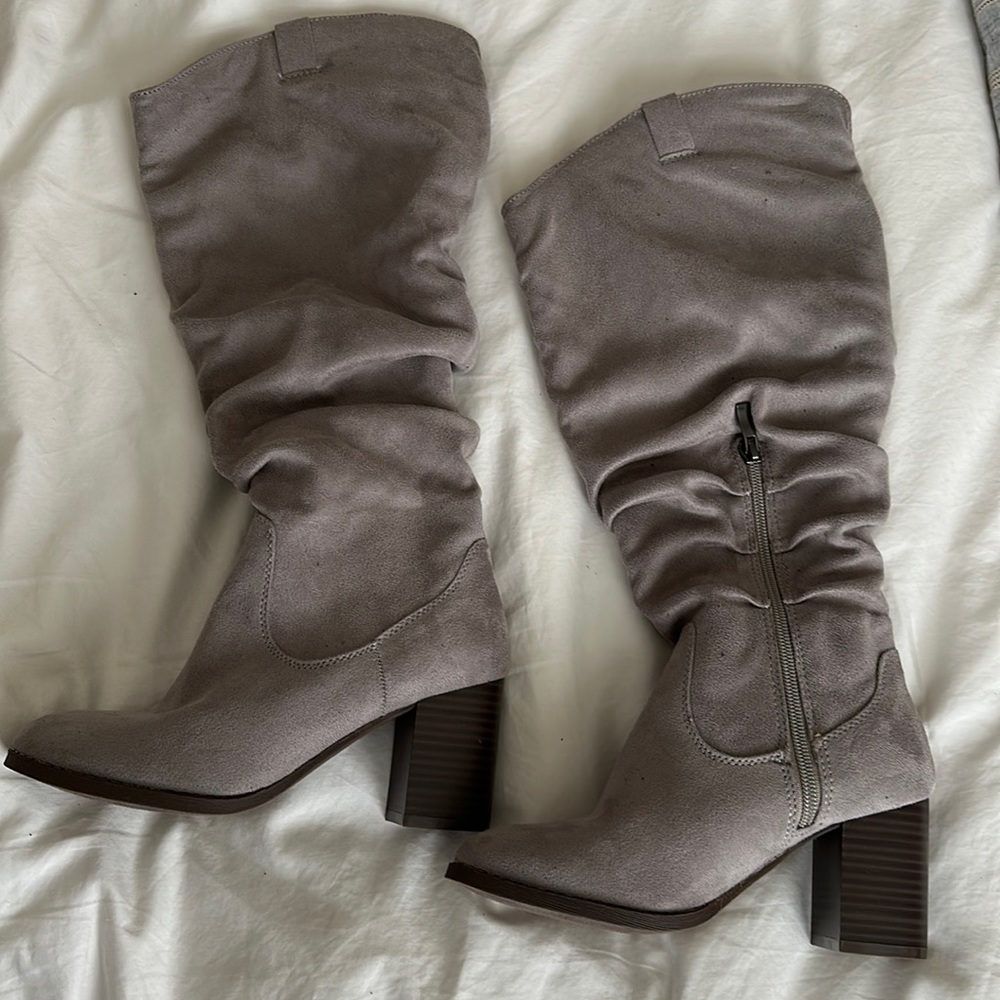 Grey Slouch Boots
